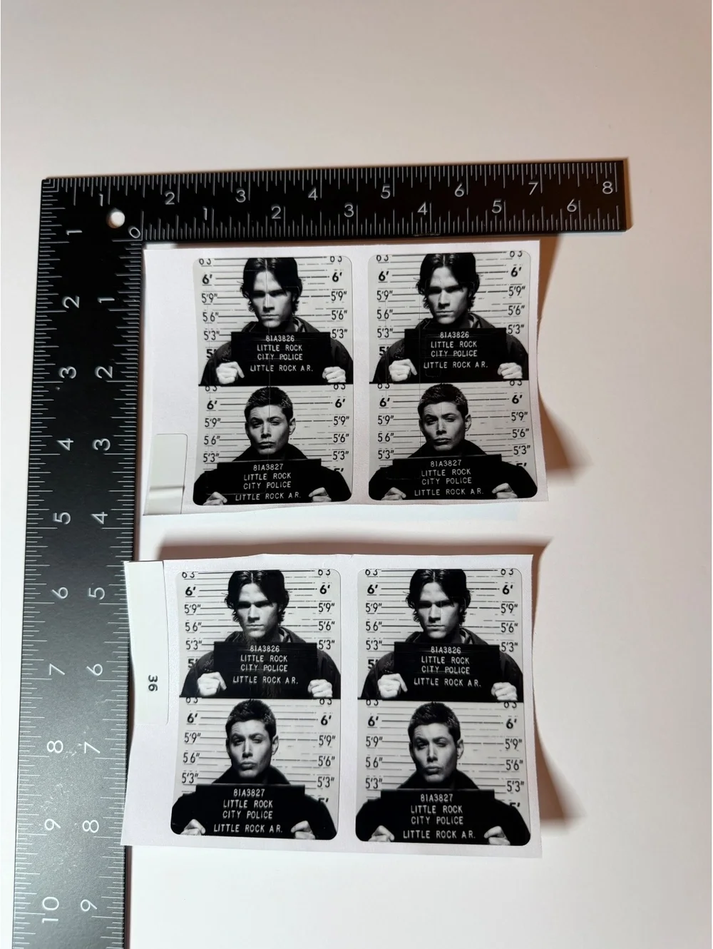 SPN mug shot photos credit card sticker 4 pack